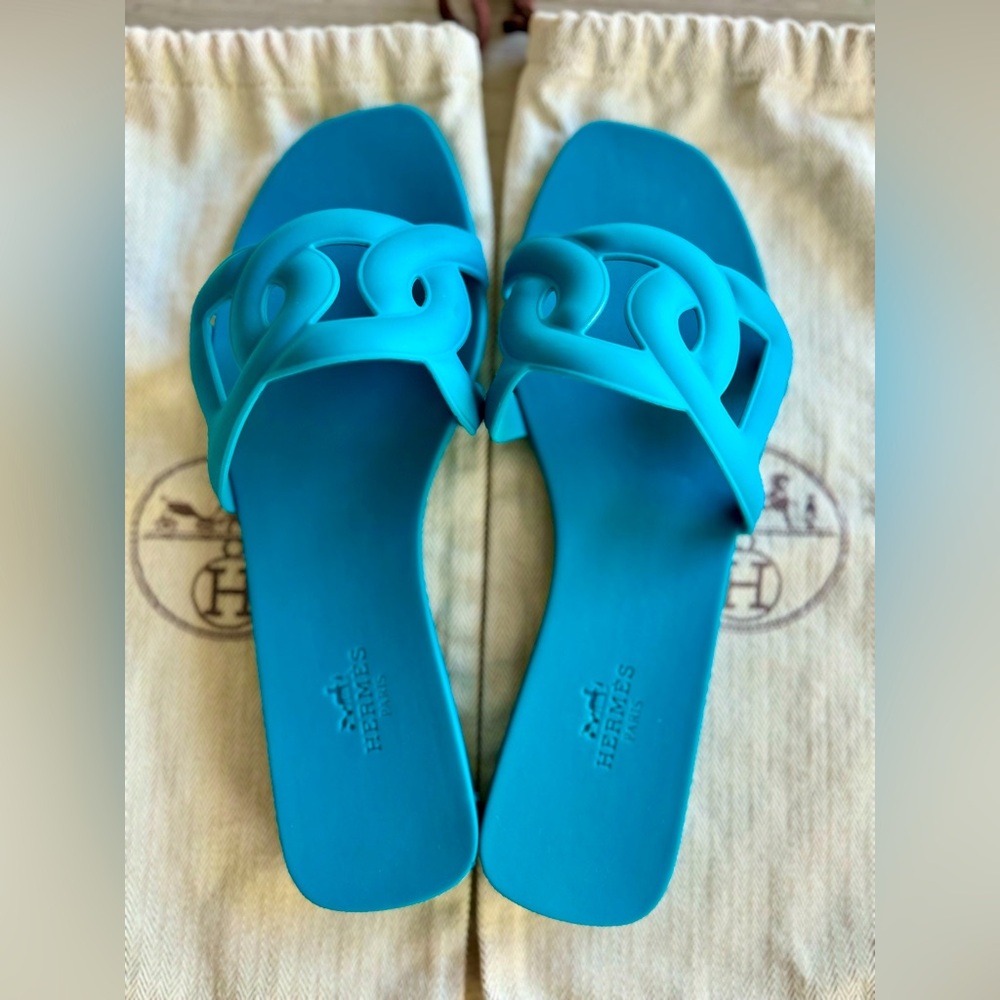 Hermes Aloha Aqua Sandals